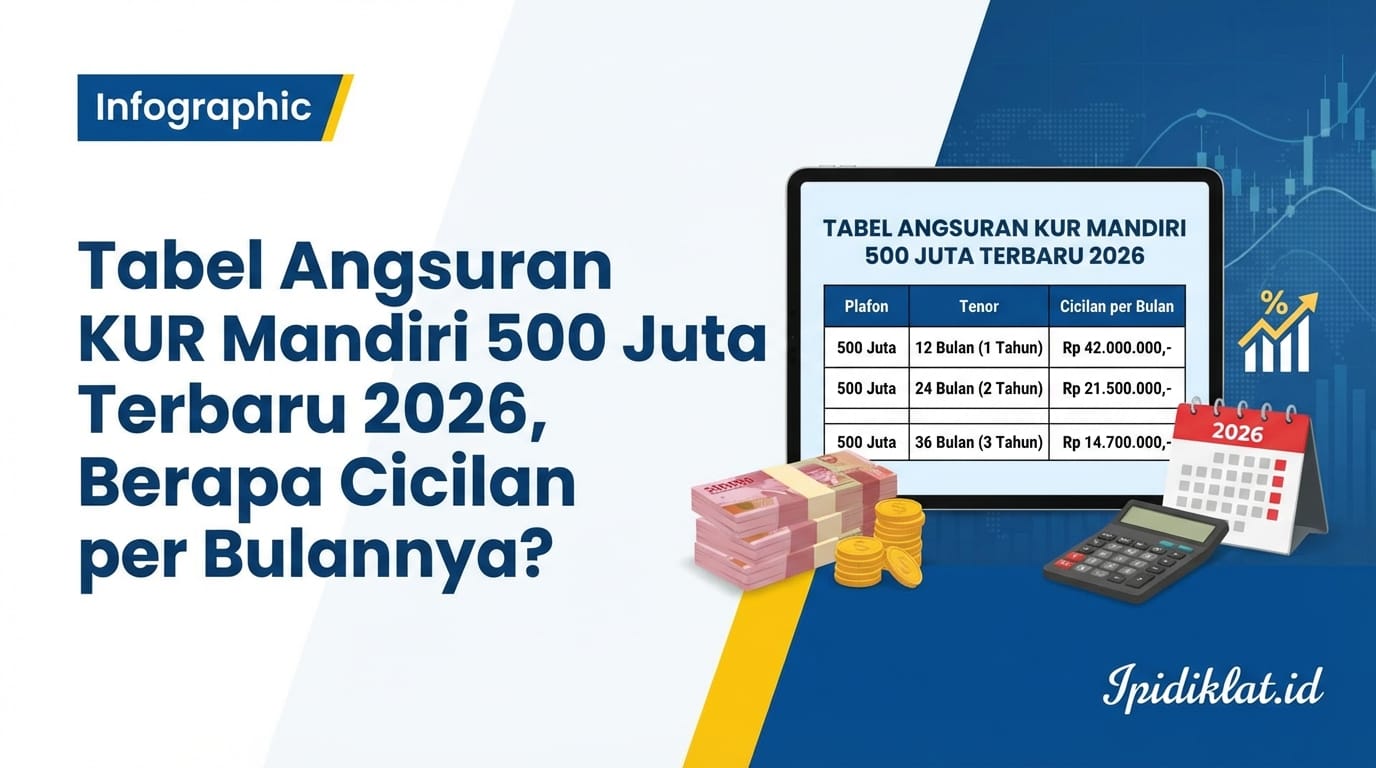 Tabel Angsuran KUR Mandiri 500 Juta Terbaru 2026, Berapa Cicilan per Bulannya?