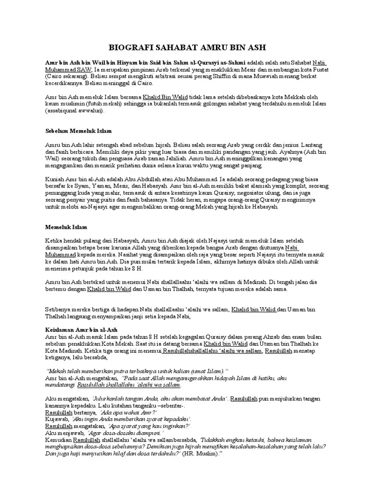 Amru bin Taghlib: Sahabat yang Dipuji Rasulullah karena Keikhlasannya